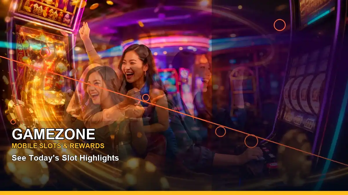 Mobile reels artwork with a reminder to review any GAMEZONE bonus terms before taking part
